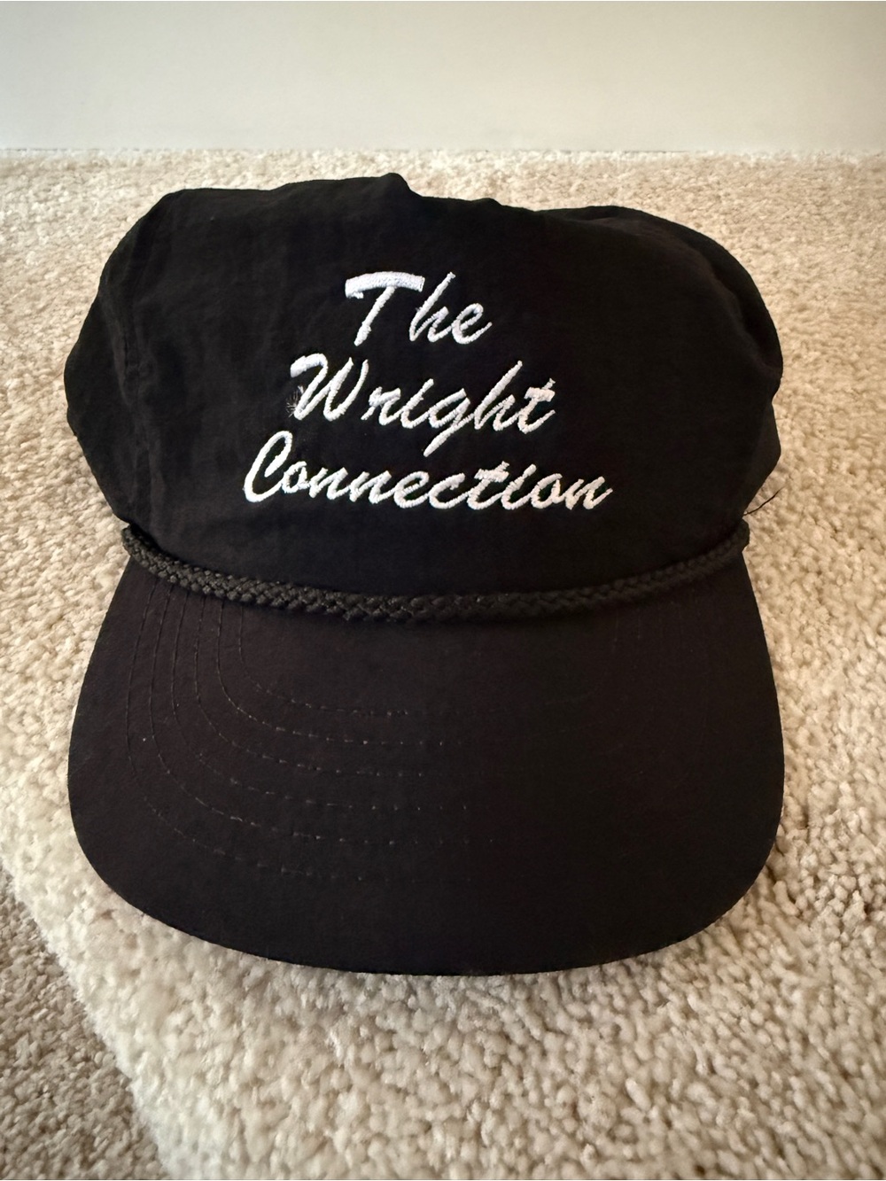 The Wright Connection Black Rope-Trim Cap